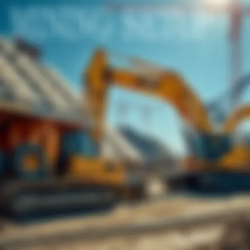 Heavy machinery operating at a mining site under construction