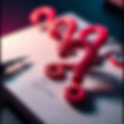 A close-up of question marks on a notepad, symbolizing confusion over missing features that were promised