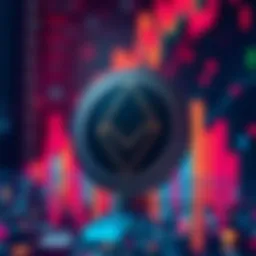 A close-up view of the Monero cryptocurrency logo against a digital backdrop representing financial growth or decline.