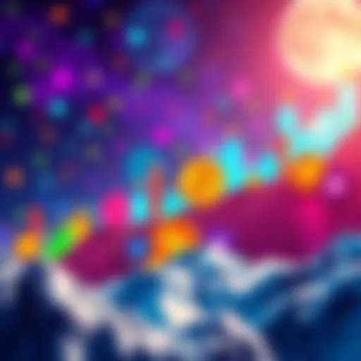 Colorful graphic showing various altcoin symbols with rising charts, representing investment in moonshot altcoins this season.