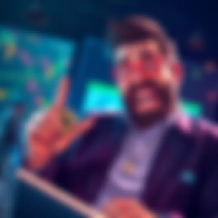 MrBeast promoting cryptocurrency and financial services with an excited expression