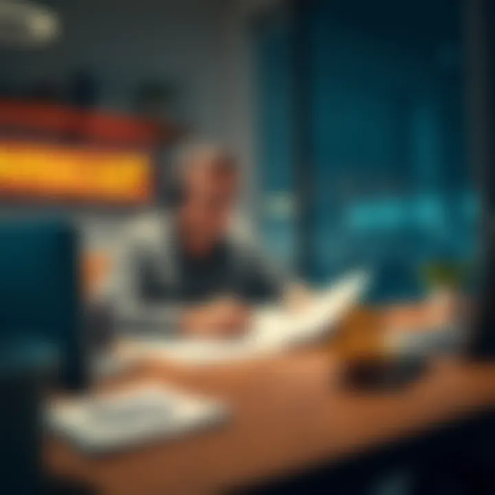 MrBeast filing a trademark application for a crypto exchange service at an office with papers and a logo design on the table