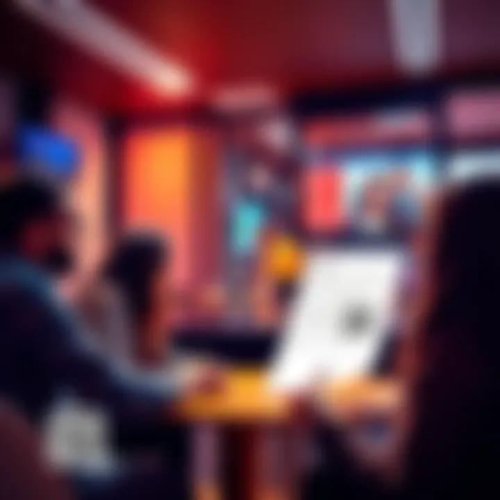 A welcoming scene of people connecting on Discord, with a QR code and a form being filled out for community integration.