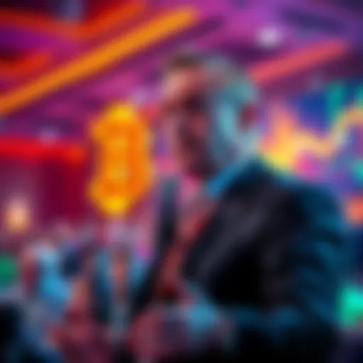 Nigel Farage speaking at the Bitcoin 2025 conference in Las Vegas, engaging the audience with his views on cryptocurrency.