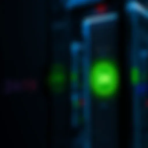 A computer server displaying a green light indicating successful operation, symbolizing 24 hours of continuous node activity in cryptocurrency.