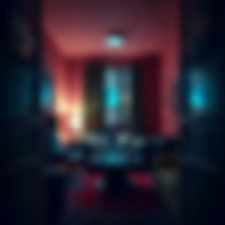 A dimly lit apartment with chains and restraints, depicting a scene of intimidation over Bitcoin password demands.