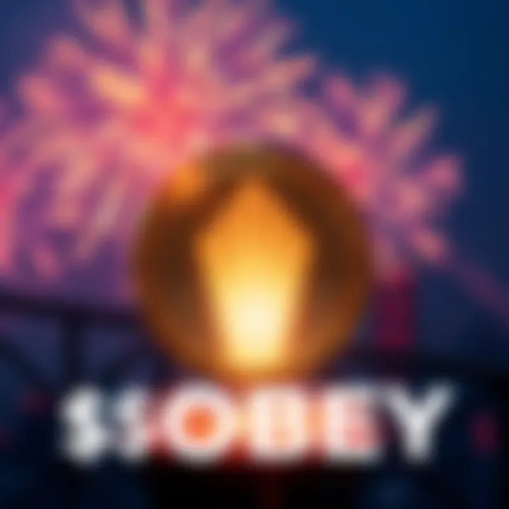 A graphic showing the $OBEY token logo with fireworks in the background, symbolizing its launch in the crypto market.