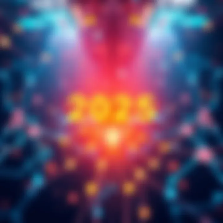 A futuristic digital network symbolizing Original Chain's impact in 2025, featuring interconnected nodes and technology elements