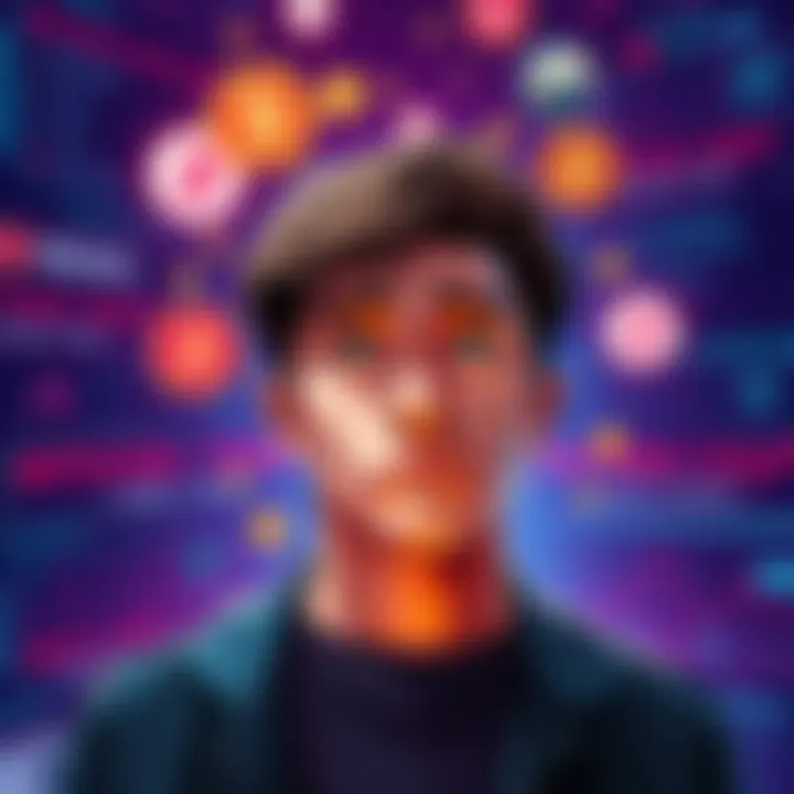Overhyped Crypto Issues A person looking confused while surrounded by crypto icons and news headlines about minor problems in the industry