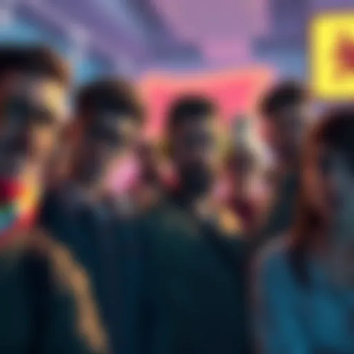 Group of anxious people discussing the potential deletion of forums with worried expressions