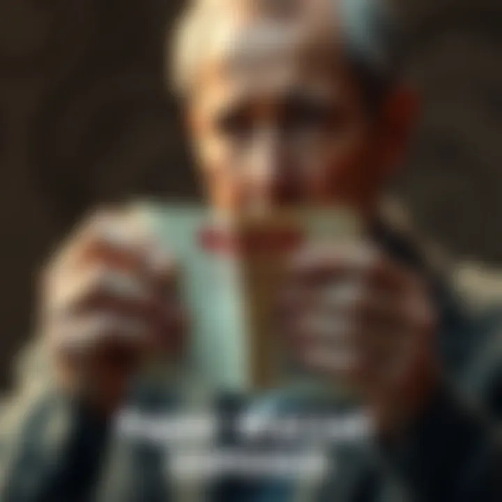 A concerned person examining a paper wallet, with alerts about scams visible