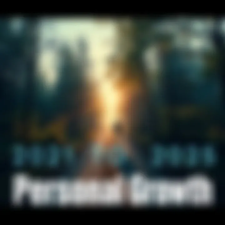 A person walking along a path surrounded by trees, symbolizing a journey of self-discovery and transformation from 2021 to 2025.