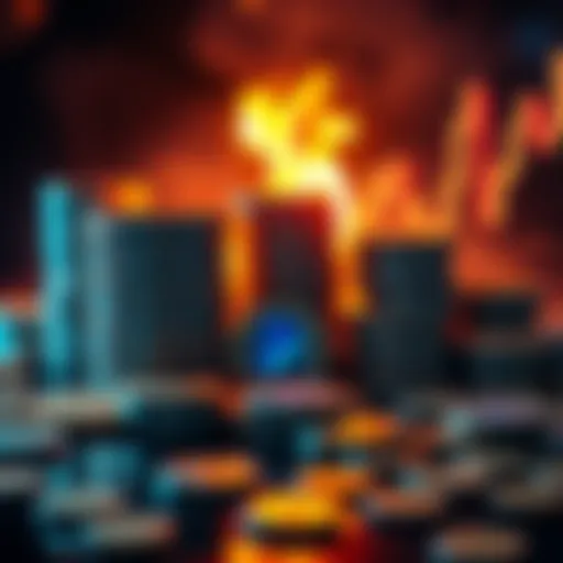 Visual representation of Paxos minting and burning stablecoins linked to PayPal, with stacks of coins and a digital graph showing market impact.