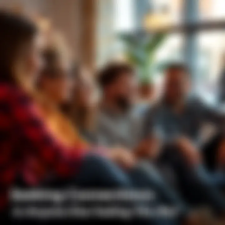 A group of friends sitting together, sharing thoughts and smiles, fostering connections