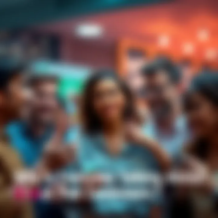 A group of people discussing a hot topic, with expressions showing interest and excitement.