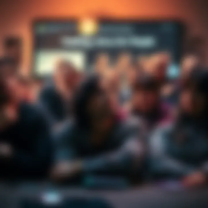 A diverse group of people sharing their struggles and experiences in a supportive environment.