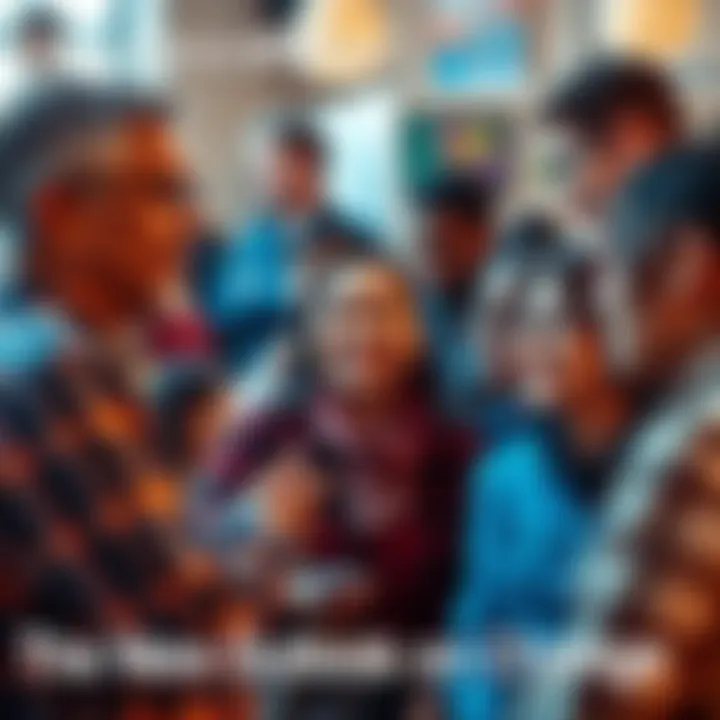 A group of diverse individuals engaged in a conversation about change in a community setting, reflecting various perspectives and emotions.