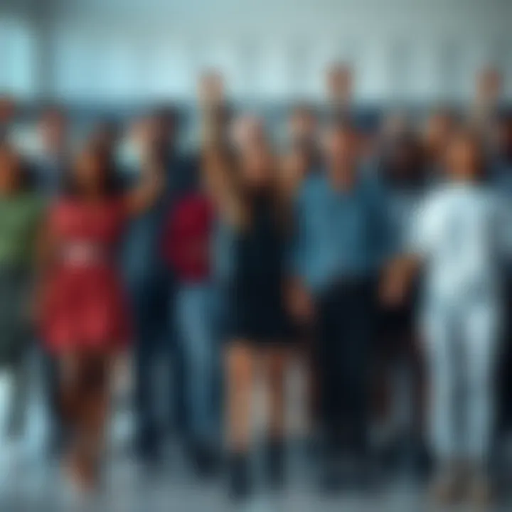A diverse group of people holding hands in a show of unity and resilience during tough times