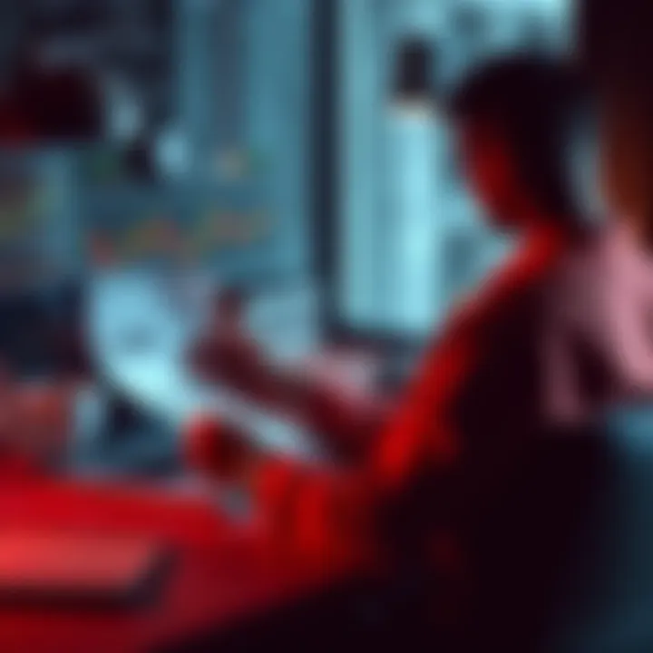 A person sits at a desk with a laptop open, looking at Bitcoin charts while holding a loan document, contemplating their investment strategy.