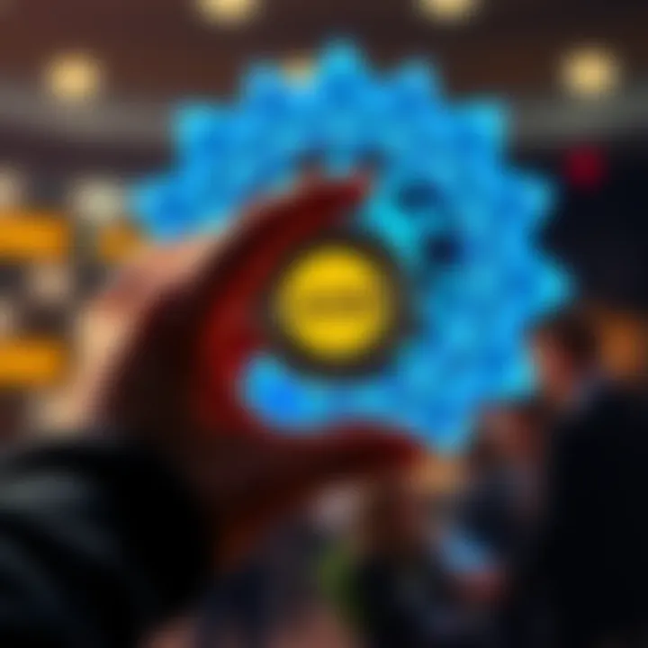 Individual holds a digital AMP token, symbolizing a focus on one cryptocurrency investment.
