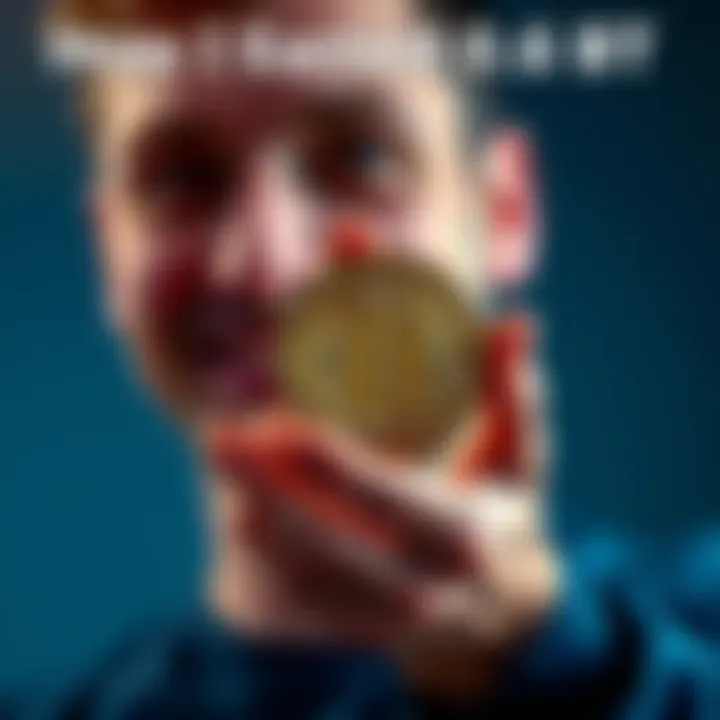 Person holding a Bitcoin A person smiling while holding a Bitcoin in their hand, symbolizing success in cryptocurrency earning.