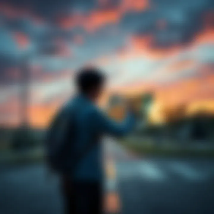 Individual stands at a crossroads, examining a map while appearing thoughtful about their direction in life.