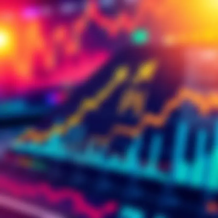 Chart showing upward trends in the Pi market with arrows and graphs