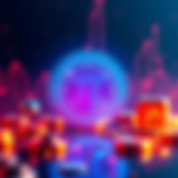 A graphical representation of the Pi Network logo with a digital currency theme in the background