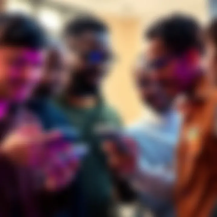 Powerful Image of People Communicating A diverse group of people sharing a moment, using expressive images to convey emotions and ideas, highlighting the power of visuals in communication.
