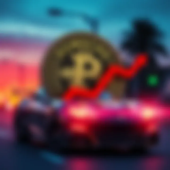 POWSCHE coin graphic with upward trend and car culture elements