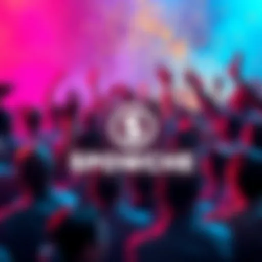 A vibrant graphic showing a community celebrating financial success, with the $POWSCHE logo prominently displayed.