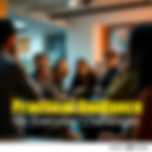 A group of people discussing solutions to daily challenges in a casual setting