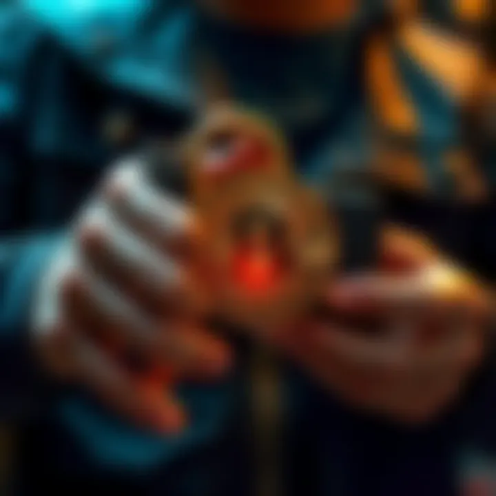 A person securing their Bitcoin wallet with a lock symbol, representing safety measures against theft