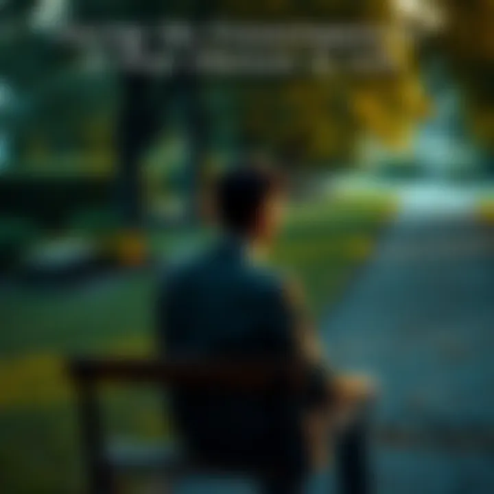 A person sitting on a bench, looking thoughtful while gazing at a path ahead, symbolizing reflection on past decisions.