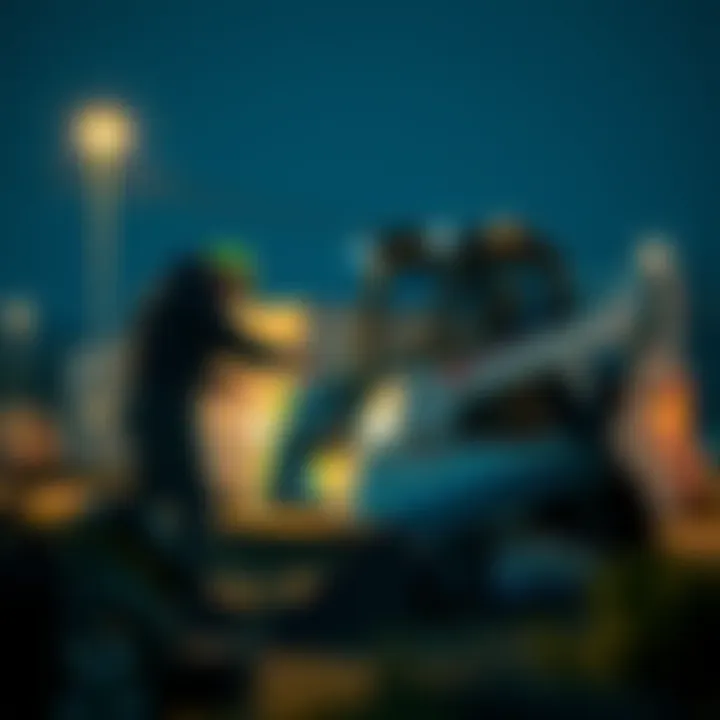 A person working on a Bobcat 300, adjusting settings and checking connections after moving
