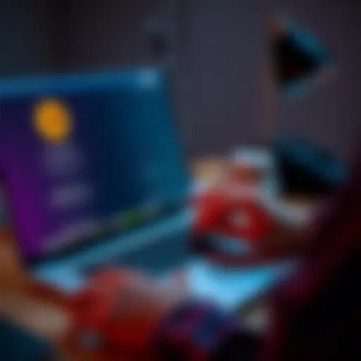 A person using a laptop to restore a cryptocurrency wallet, with different software options displayed on the screen.