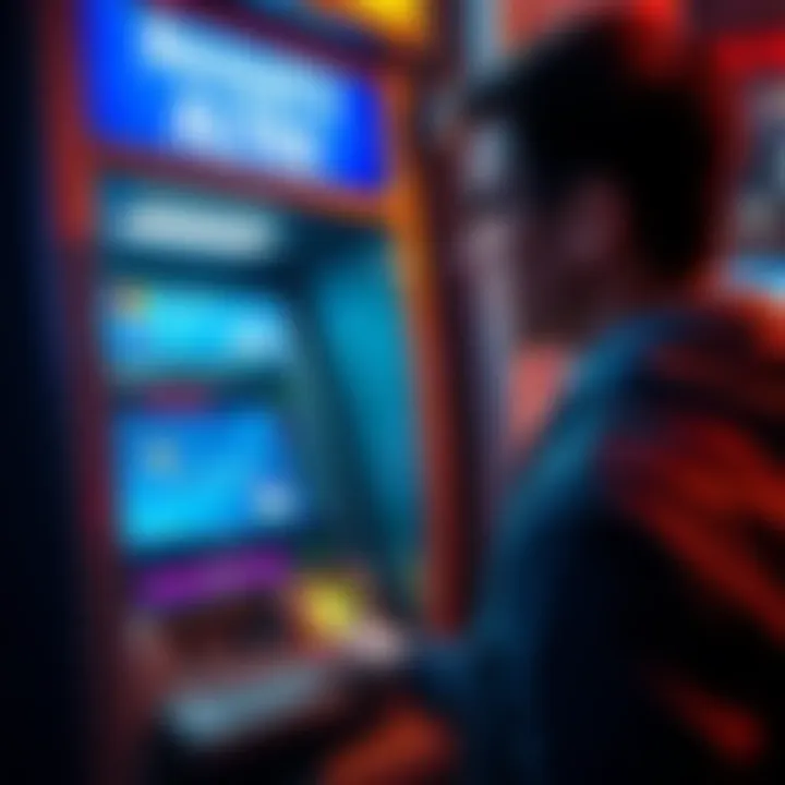 A person surprised at an ATM displaying high withdrawal fees while using a Revolut Ultra card in Spain
