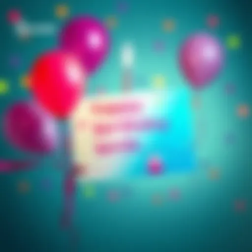A colorful Revolut card with a birthday theme and balloons