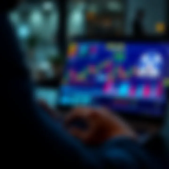 A close-up of a person analyzing financial charts on a laptop with Ripple logo and XRP graphics displayed, indicating the new ETF deadlines for investors.