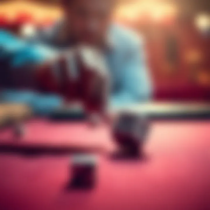 A person rolling dice on a table, symbolizing risk-taking and decision-making in life and gambling.