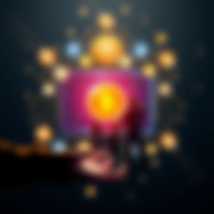A digital wallet with cryptocurrency icons surrounded by a family holding hands, symbolizing passing on crypto access to loved ones.