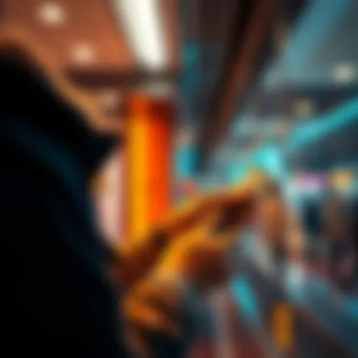 A person exchanging Monero for cash at a safe location in the EU, with a clear focus on security and transaction smoothness.