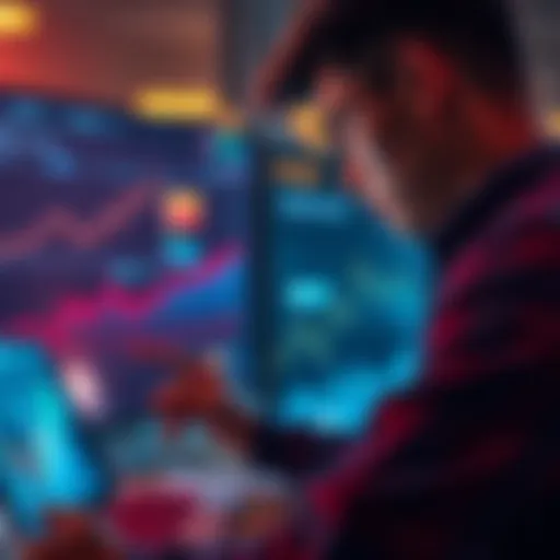 A person analyzing charts and graphs representing Solana's growth in cryptocurrency investments