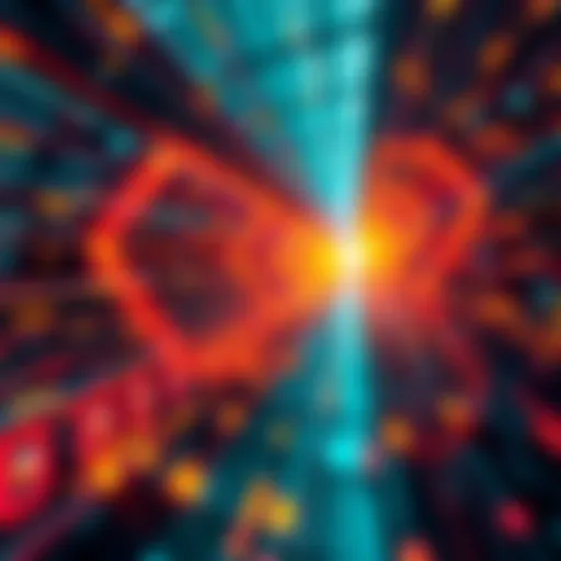 Visualization of Solana's record-setting 107,540 transactions per second during a stress test with digital graphics representing fast transactions