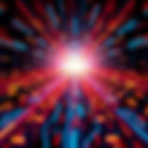 Visualization of Solana's mainnet achieving high transaction speed with digital graphics showing fast-moving data streams