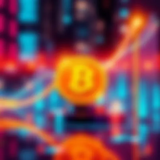 Graphic showing Solana blockchain transactions with USDC symbol and rising transfer volume