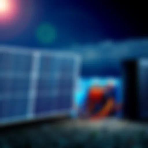 A solar panel setup powering a cryptocurrency mining rig.