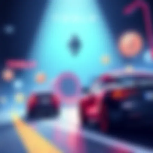 Illustration of South Korean investors moving money from Tesla to BitMine with Ethereum logos in the background