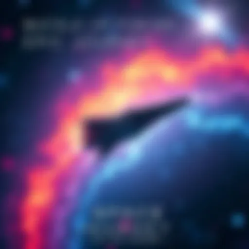 A spaceship traveling through a star-filled galaxy with colorful nebulae
