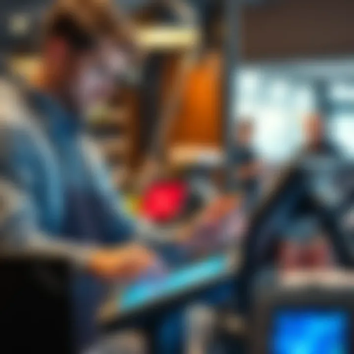 A merchant using a point-of-sale system with Lightning payments technology